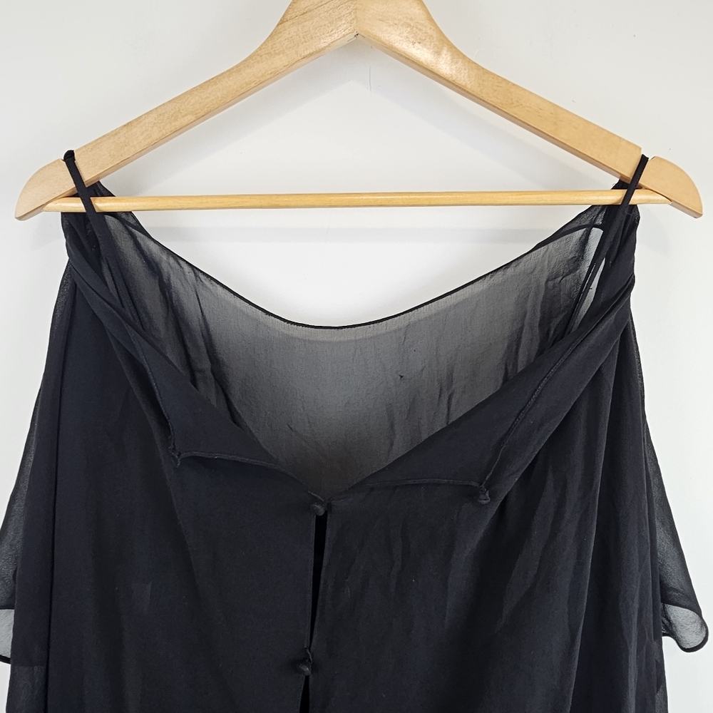 Rickie Freeman by Teri Jon Women's Black Silk Jewel Midi Dress Size 14 $440 MSRP - Picture 10 of 16